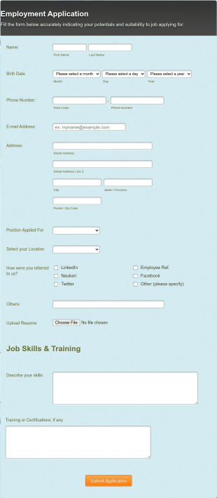 LinkedIn Job Board Form Template