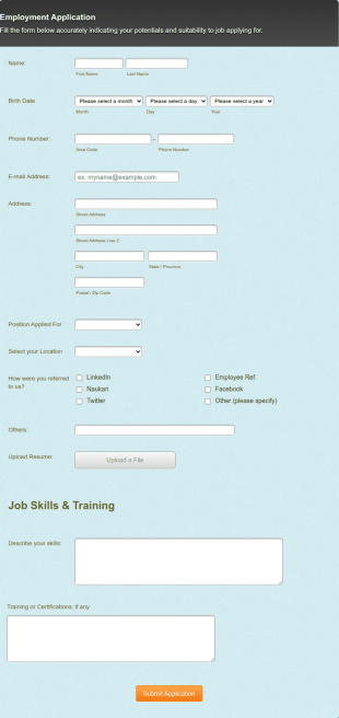 LinkedIn Job Board Form Template