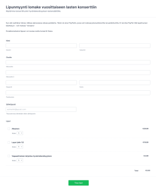 Lipunmyynti Lomake Form Template