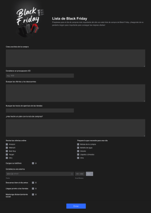 Lista De Compras Para Black Friday Form Template