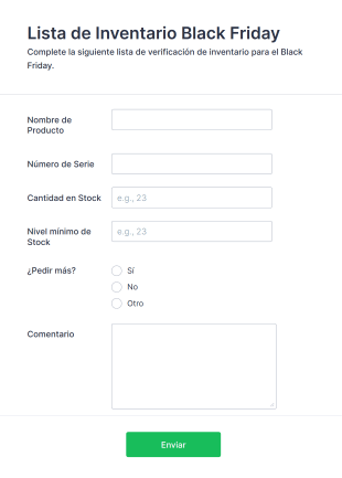 Lista De Inventario Black Friday Form Template