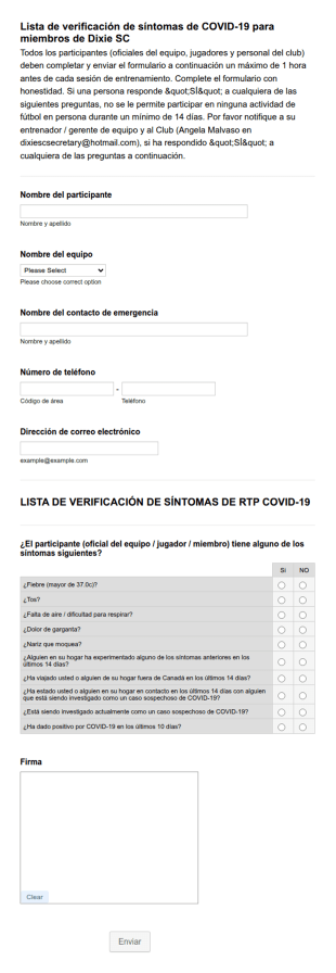 Lista De Verificacion De Los Sintomas De Covic 19