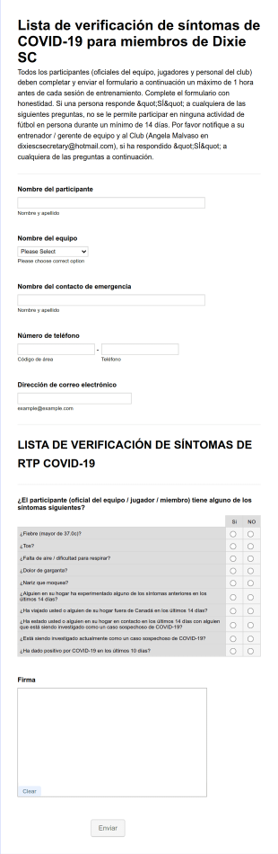 Lista De Verificacion De Los Sintomas De Covic 19 Form Template