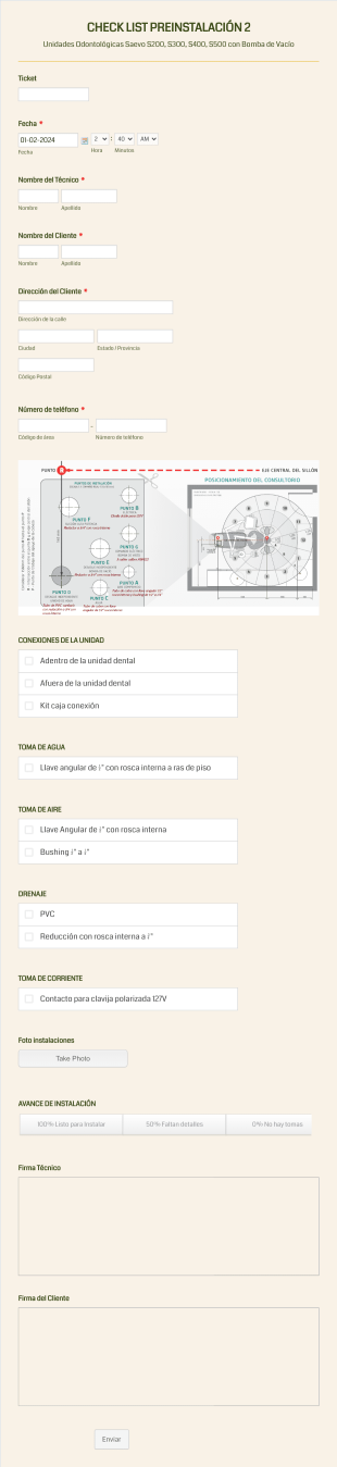 Lista De Verificación Previa De Instalación Form Template