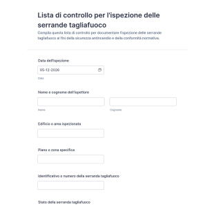 Lista Di Controllo Per L'ispezione Delle Serrande Tagliafuoco