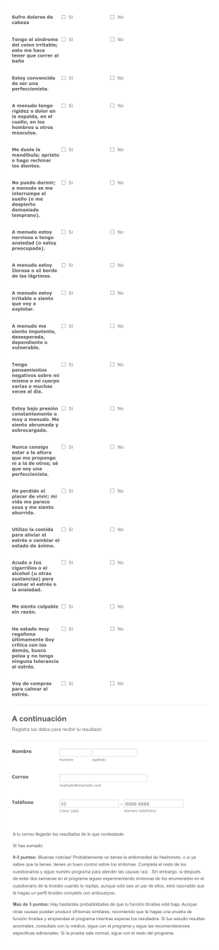 Listado De Síntomas De Enfermedad Hashimoto Form Template