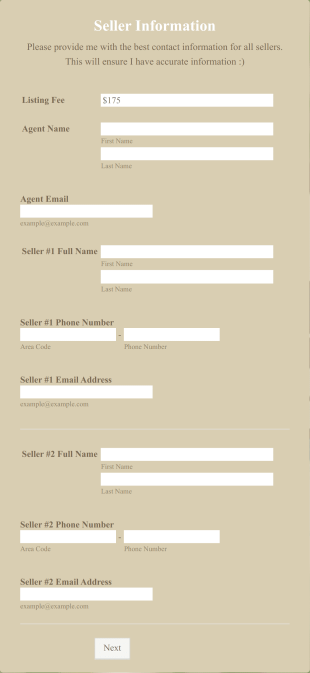 Listing Transaction Package Form Template