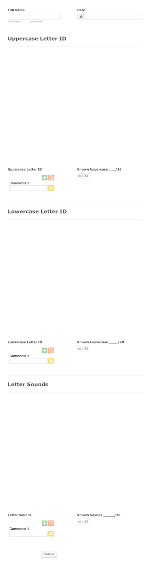 Literacy Letter Id Sounds Form Template