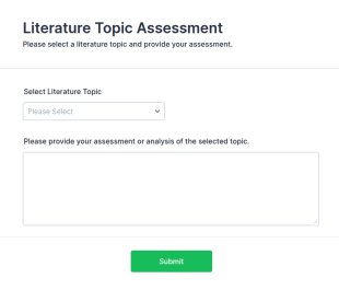 Literature Topic Assessment Form Template