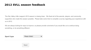 Little League Season Feedback Form Template