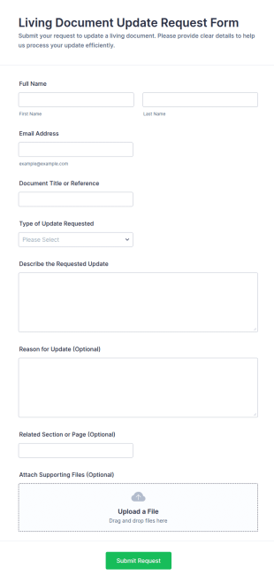 Living Document Update Request Form Template