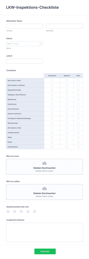 LKW Inspektions Checkliste