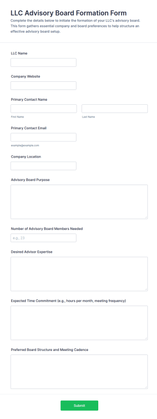 LLC Advisory Board Formation Form Template