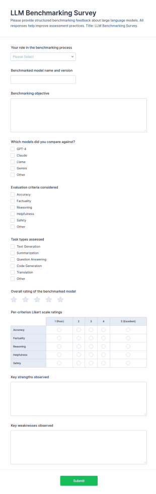 LLM Benchmarking Survey Form Template