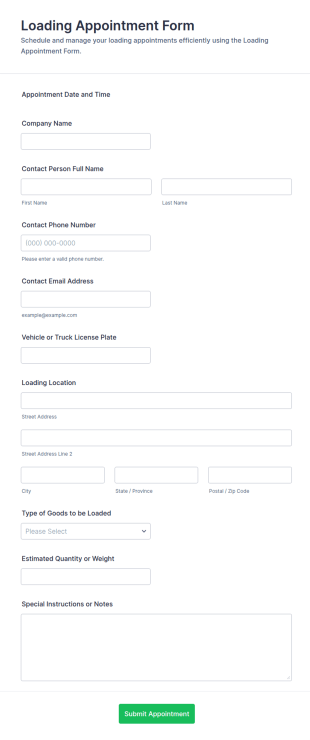 Loading Appointment Form Template
