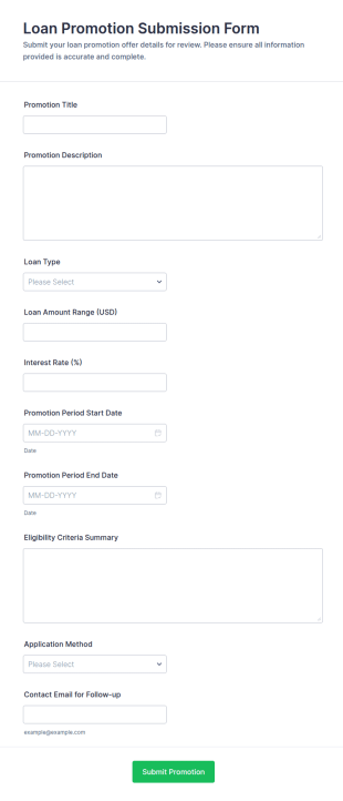 Loan Promotion Submission Form Template