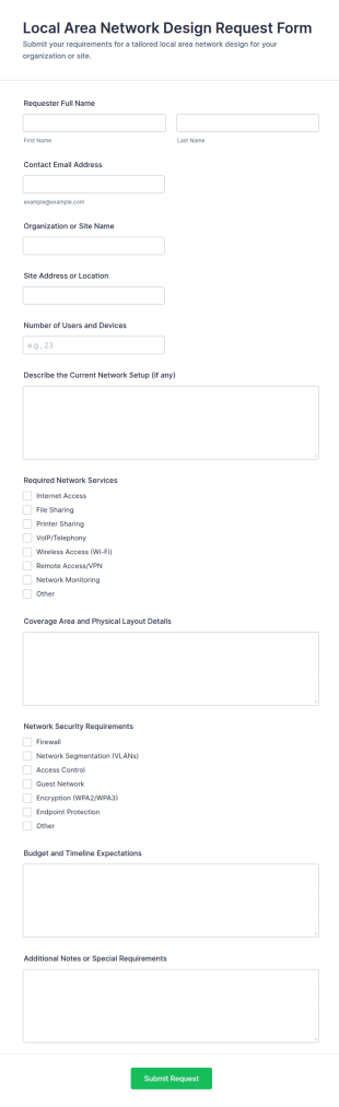 Local Area Network Design Request Form Template