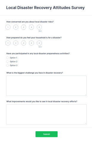 Local Disaster Recovery Attitudes Survey Form Template