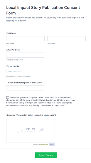 Local Impact Story Publication Consent Form Template