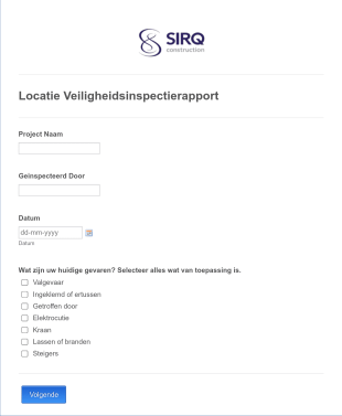 Locatie Veiligheidsinspectierapport Form Template