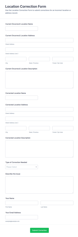 Location Correction Form Template