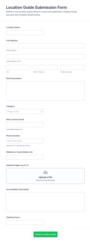 Location Guide Submission Form Template
