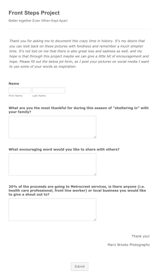 General Lockdown Questionnaire Form Template