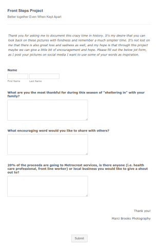 General Lockdown Questionnaire Form Template