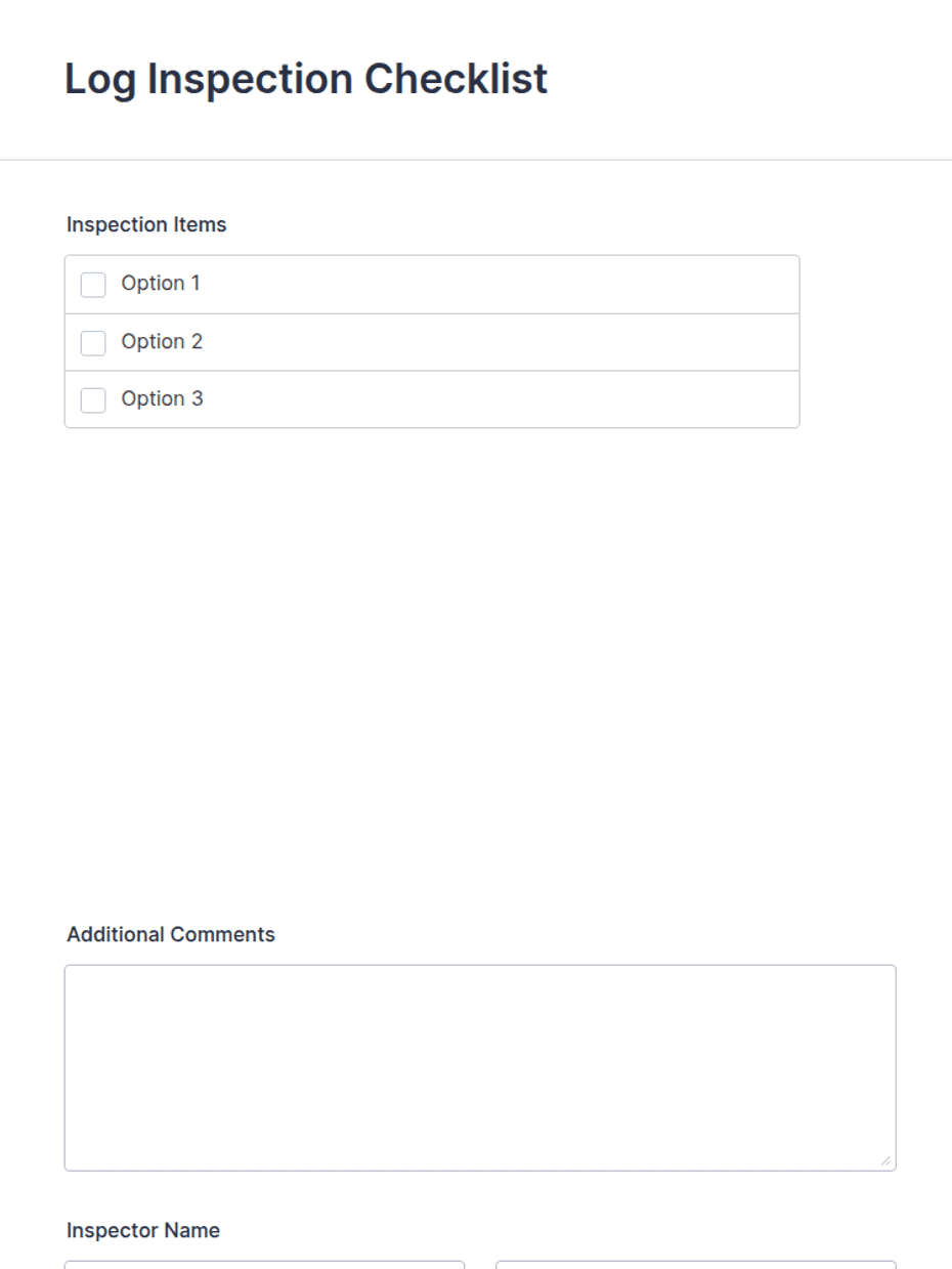 Log Inspection Checklist Form Template | Jotform