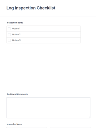 Log Inspection Checklist Form Template