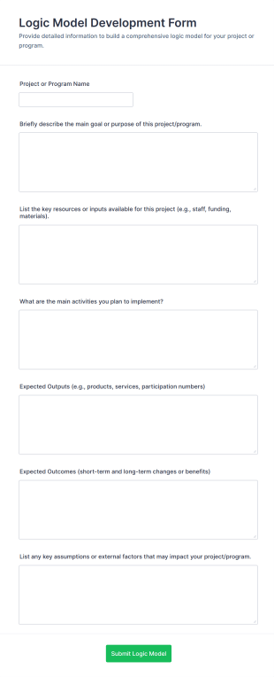 Logic Model Development Form Template