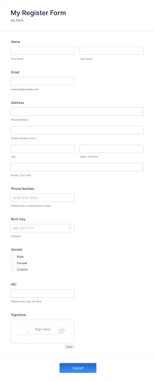 Login System Form Template