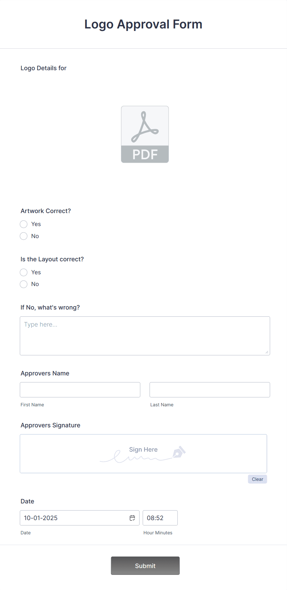 Logo Approval Form Template | Jotform