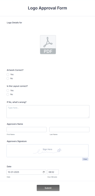 Logo Approval Form Template