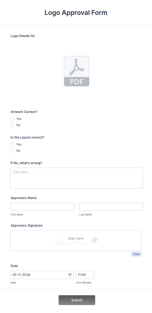 Logo Approval Form Template