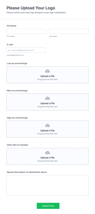 Logo Competition Upload Form Template