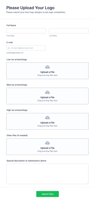 Logo Competition Upload Form Template | Jotform