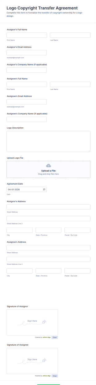 Logo Copyright Transfer Agreement Form Template