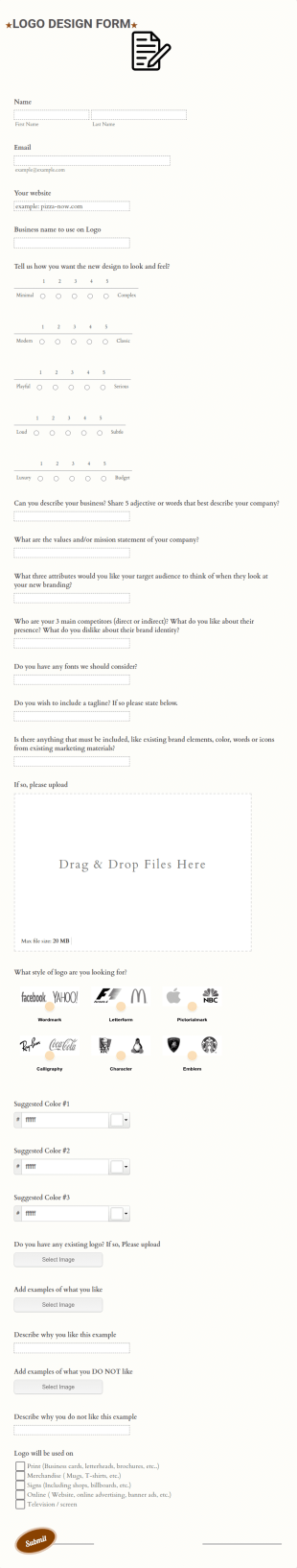 Logo Design Form Template