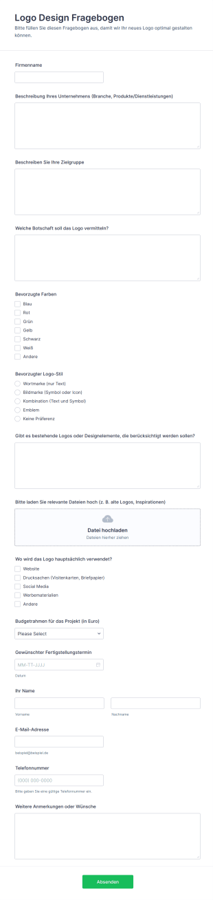 Logo Design Fragebogen