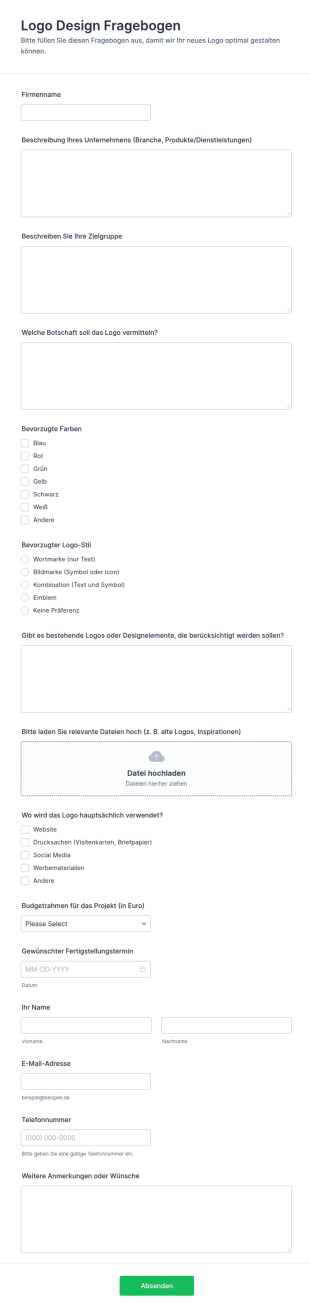 Logo Design Fragebogen