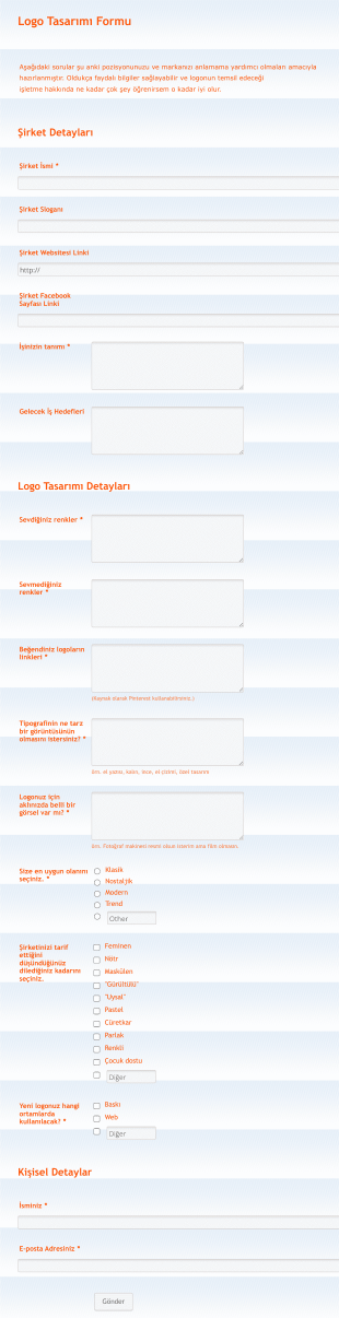 Logo Tasarımı Form Template