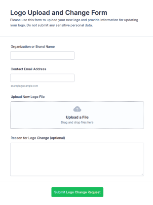 Logo Upload And Change Form Template
