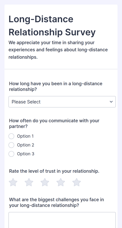 Long Distance Relationship Survey