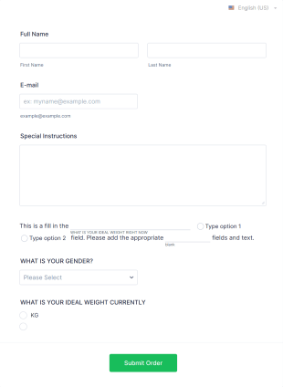 Ideal Weight Information Form Template
