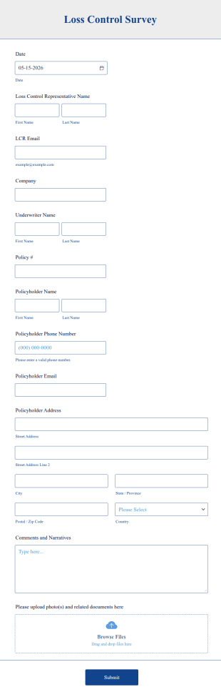 Loss Control Survey Form Template