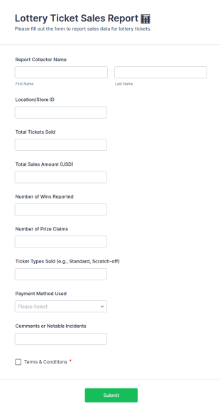Lottery Ticket Sales Report 📊 Form Template