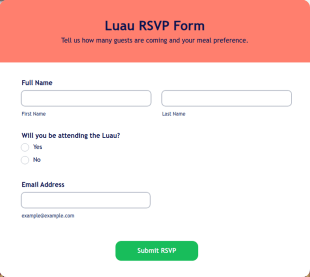 Luau RSVP Form Template
