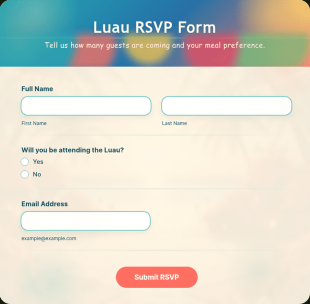 Luau RSVP Form Template