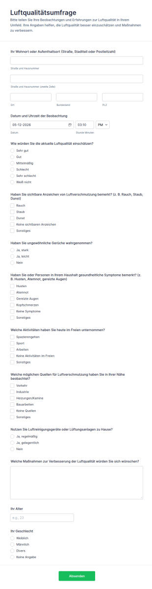 Luftqualitätsumfrage